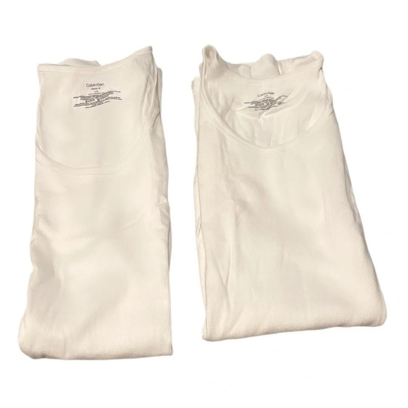 NNT 2 x Calvin Klein classic fit lightweight breathable cotton sleeveless top L - Picture 2 of 2